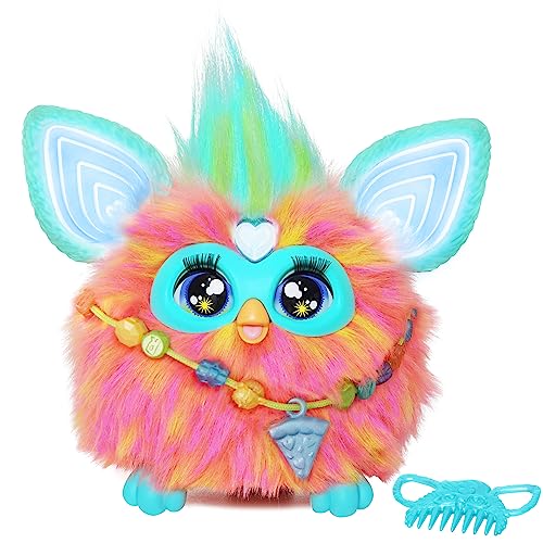 Furby Interaktywna pluszowa zabawka Hasbro Coral - wersja angielska, 6 cali