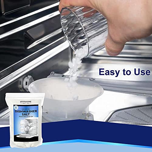 Aromasong Dishwasher Salt 19 LB - 100% Natural Water Softening Agent for Cleaner Dishes & Washer Reactivation Compatible with Bosch, Miele, Whirlpool, Thermador and More (packaging may vary)