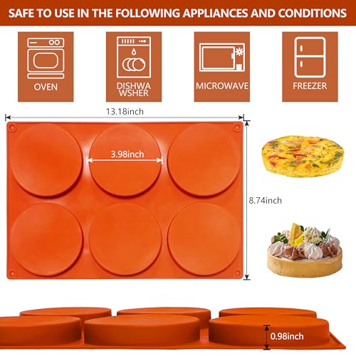 3-Piece Large Non-Stick Silicone Muffin & Coaster Molds for Jumbo Muffins, Whoopie Pies, Burgers, & More