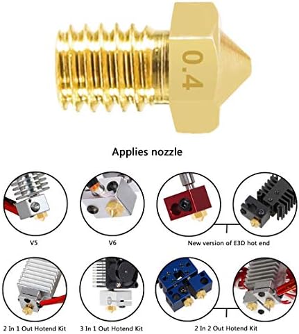 HAWKUNG 40 Pcs 3D Printer Brass Nozzle Cleaning Kit, 30 Pcs 0.4mm V6 Extruder Nozzles + 10 Pcs Stainless Steel Nozzle Cleaning Needles with Free Storage Box for Makerbot 3D Printer
