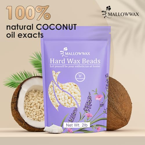 Image of Mallowwax Hard Wax Beads, 2LB Coconut Cream Wax for Sensitive Skin