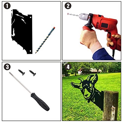 Yungeln Peeping Goat Metal Art Farm Garden Decor Garden Fence Decoration Outdoor Decoration For Farmhouse,Yard,Lawn #TOP3