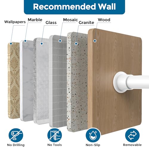 AIZESI Tension Rod 18-36 inch，1Pcs White Adjustable Tension Curtain Rod No Drilling Small Tension Rod Spring Tension Curtain Rod Expandable Curtain Rod - Thumbnail 6