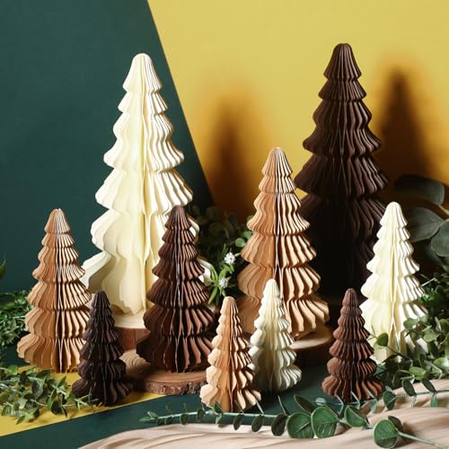 Fullhawl 10 Stück Papier-Weihnachtsbäume, neutrale...