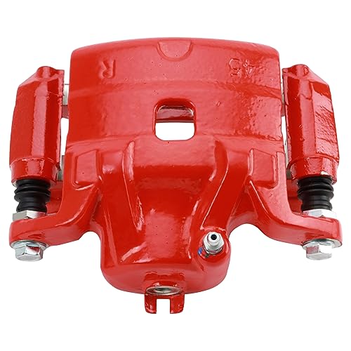 Image of TRQ Front Right Brake Caliper w /Bracket Performance Red Passenger Side | For 2007-2009 Nissan Altima 2007-2010 Sentra