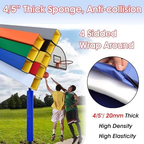 Universal Basketball Hoop Padding - Safety Pads for 3ft Square Poles, Ideal for Basketball, Football, Volleyball Posts - Durable Protection for Playgrounds, 5x5in Size
