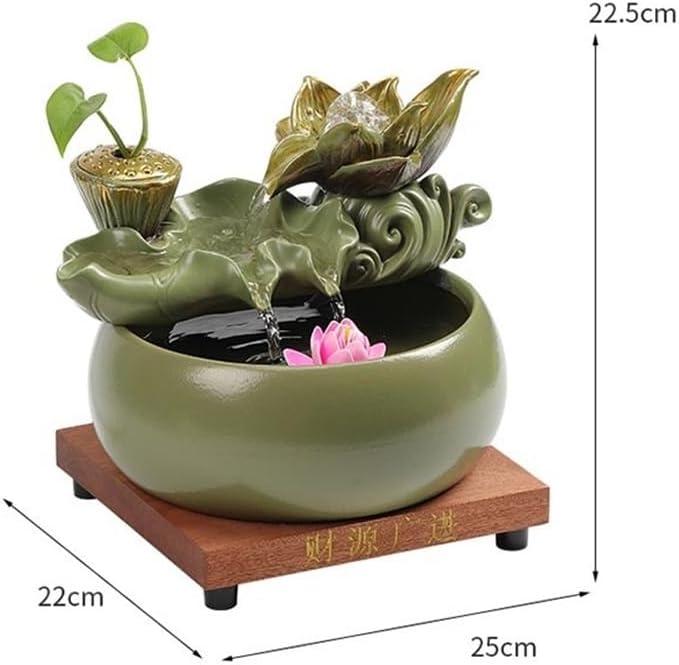 デスクトップ噴水 風水ボール付き卓上噴水、セラミック水槽付き - 家庭やオフィスの装飾に最適 卓上の噴水(白)