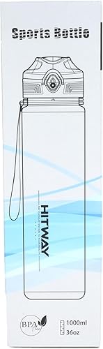 Miniatura 8 de HITWAY Botella de agua deportiva de 32 onzas, botellas de agua sin BPA con colador de frutas, jarra de agua Tritan sin BPA no tóxica para fitness,