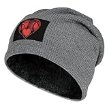 Basketball Heart Fleece Lined Men Beanie Hat Knit Skull Cap Winter Warm Stocking Hats for Women Dark Gray-style-32