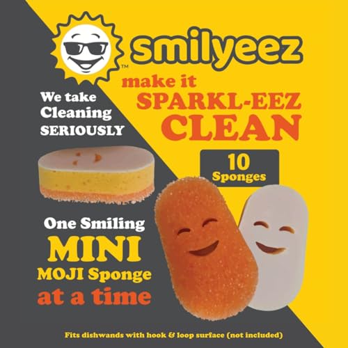 Smilyeez Scrub Moji Scrubbing Sponge Refill for The Dish Daddy (Reg. TM) Dishwand - (10 Pack)