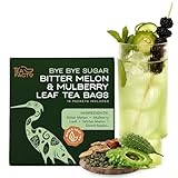 Tea Facto Bye Bye Sugar* Bitter Melon & Mulberry Tea Bags for Natural Sugar Spike Balance - TCM Wellness Tea - Natural Fibers, Zero Added Sugar, Uncaffeinated - 10 Count