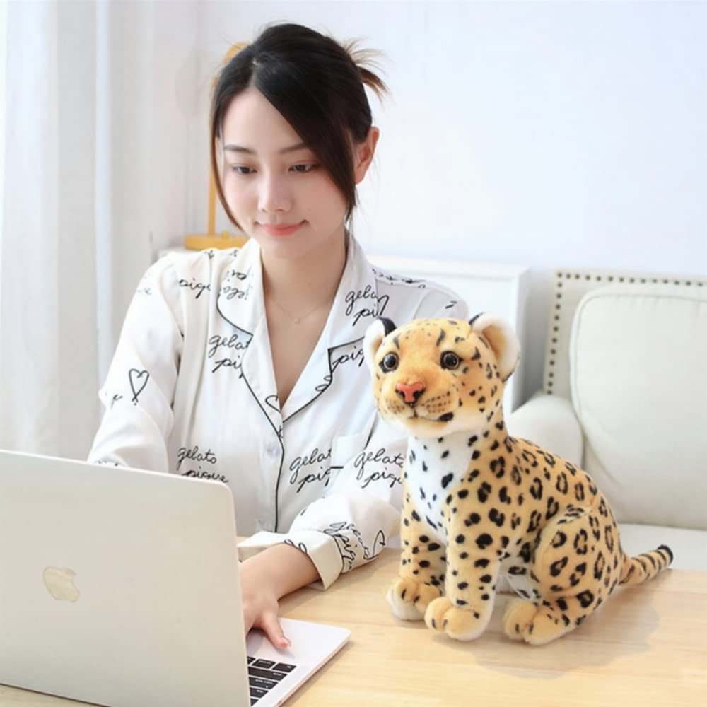 Xshelley Cheetah Plush Toy Stuffed Animal Plush,Cute Lifelike Cheetah Stuffed Animals Kids Toy Gift for Boy Baby Hug - Image 3