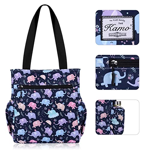 Image of KAMO Floral Tote Bag - Waterproof Lightweight Handbags Travel Shoulder Bag for Hiking Yoga Gym Swimming Travel Beach