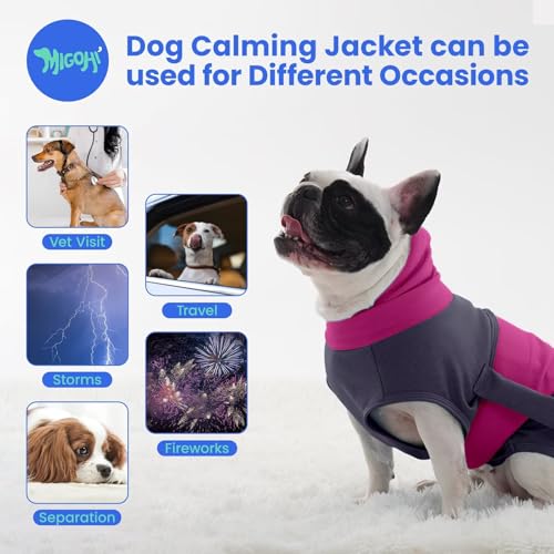 Image of MIGOHI Dog Anxiety Vest, Dogs Calming Vests,Anxiety Jacket for Small Dogs Boys and Girls,Feel Anxious and Stress,Noise Protection,Fireworks,Separation,Travel,Noise,Storms,Vet Visits,XS,Purple