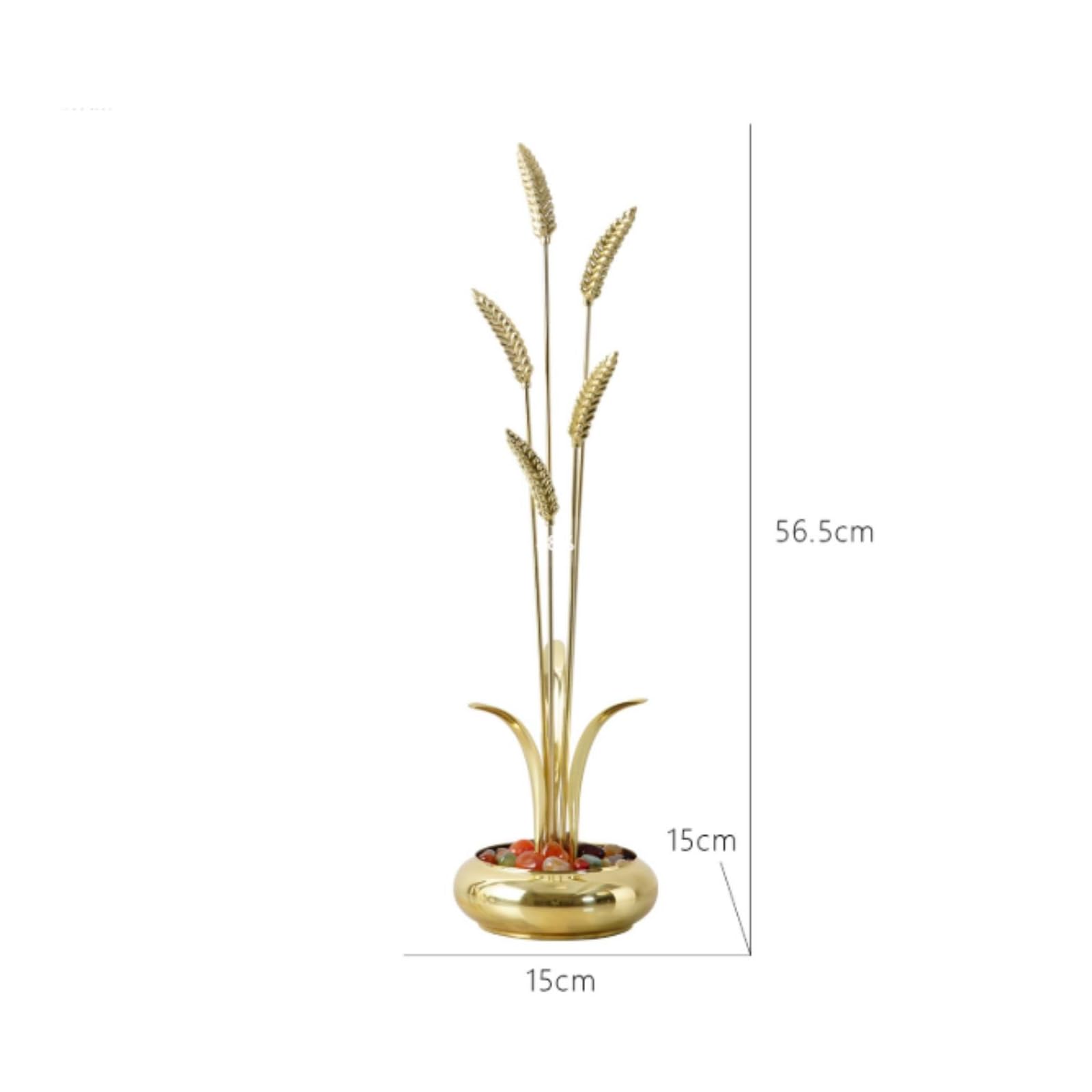 Adorno Varillas Doradas Tallos Dorados Elegante Figura corativa Latón Metálico Estatua Pensativo para Salón, 5-Tassel