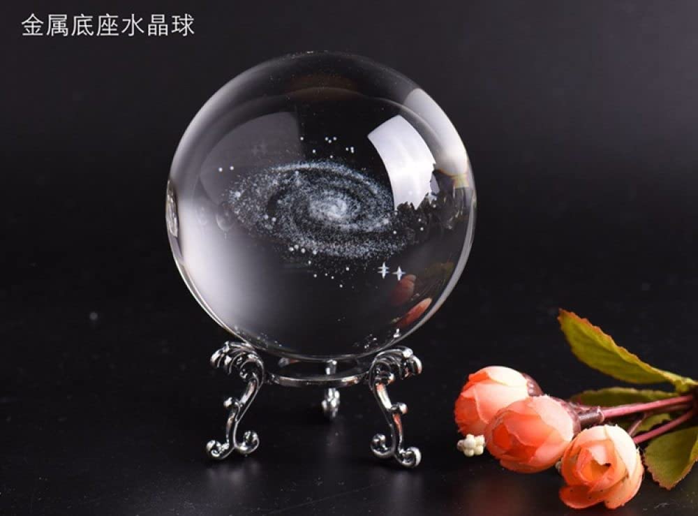 6/8cm średnica kula Galaxy miniatury kryształowa kula 3D grawerowane szkło kwarcowe kula kula akcesoria do dekoracji domu prezenty, C, 6 cm