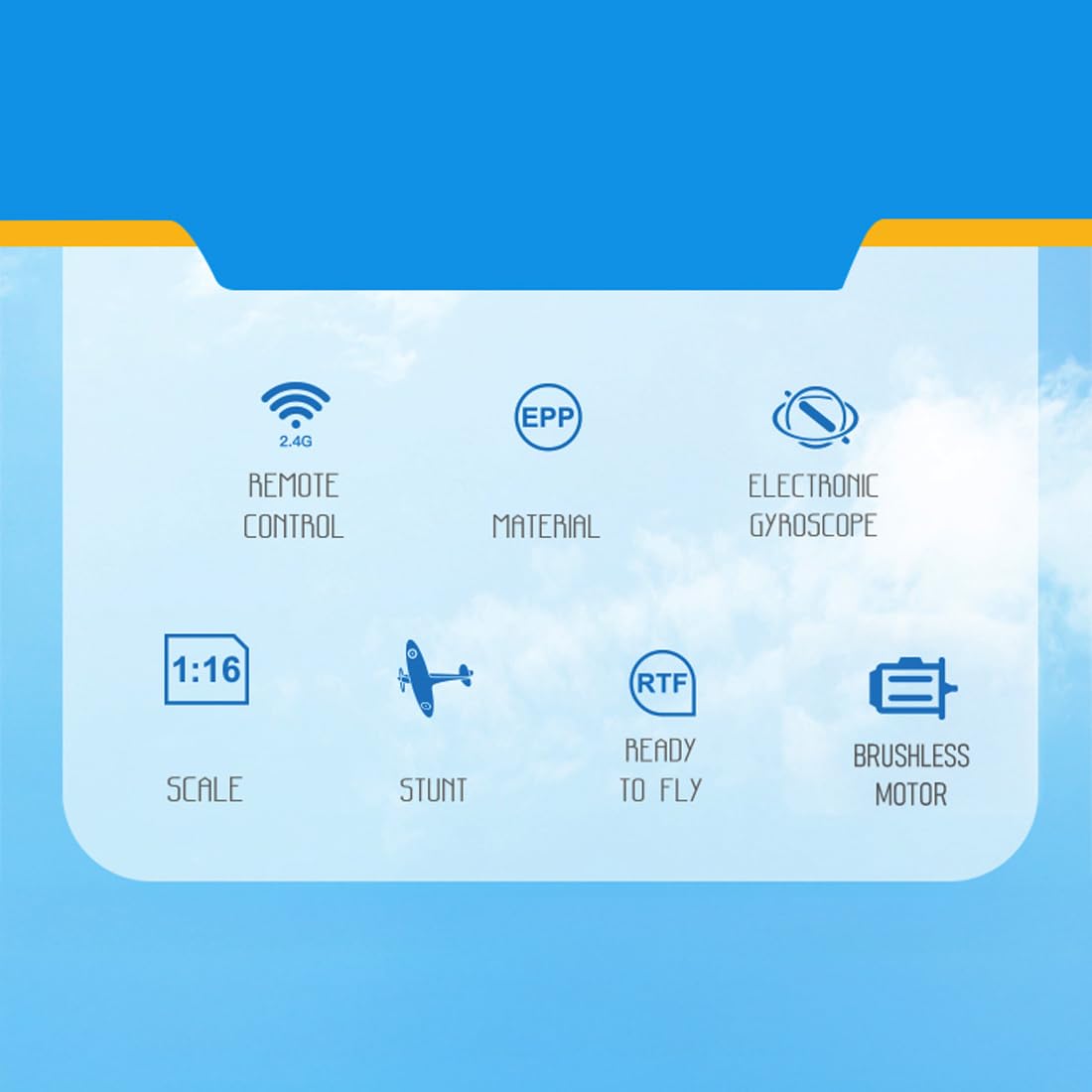 Aereo telecomandato per adulti, 1/16 2,4 G 4 CH EPP modello di aereo RC con altezza barometrica e tre modalità di volo, RC Airplane per principianti (RTF)