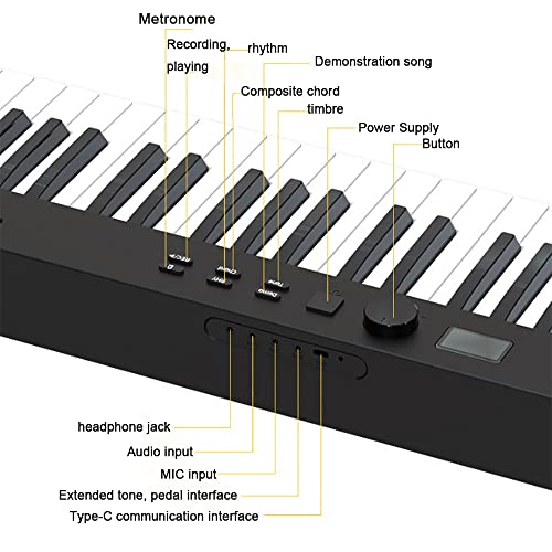GIASSO Piano numérique Pliant à 88 Touches, Clavier de Piano électrique, Facile à Ranger et à Transporter, Effet sonore stéréo Surround, Cadeaux pour Enfants, Parents, Amis et mélomanes - Les Beatles, Paul McCartney, John Lennon, RIngo Starr, George Harrison GIASSO Piano numérique Pliant à 88 Touches, Clavier de Piano électrique, Facile à Ranger et à Transporter, Effet sonore stéréo Surround, Cadeaux pour Enfants, Parents, Amis et mélomanes – Image 6