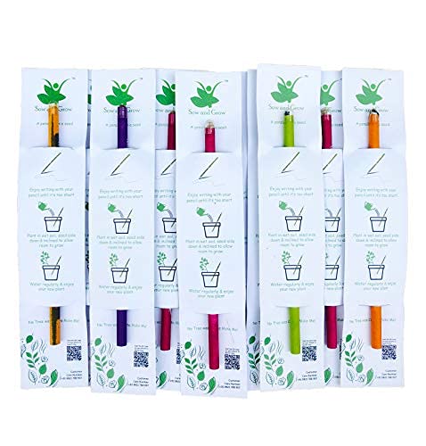 Plantable Seed Pencils (Pack Of 50 Single Pencils) Made With 100% Recycled Paper | Eco Friendly | Return Gift | Corporate Gifting, Green, Black