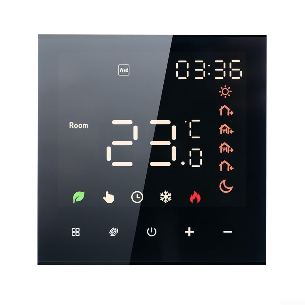 Termostato WiFi Smart Display LCD touch screen, regolatore di temperatura remoto per app Tuya Pannello digitale programmabile per riscaldamento elettrico a pavimento (acqua nera/gas)