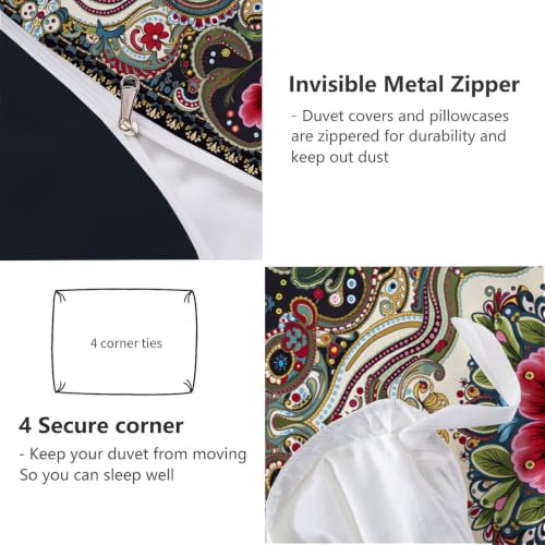 Housse de couette douce en microfibre réversible aux motifs ethniques - 5