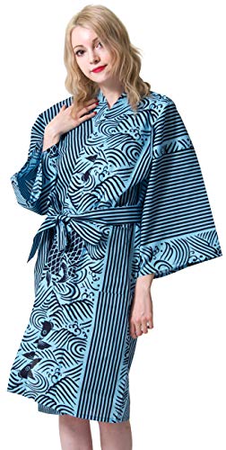 Image of Dita Tokyoin Traditional Made In Japan Cotton Yukata Robe (Japanese Pajama Kimono) Easy Wearing set2