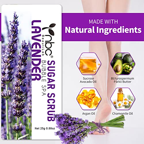 foot exfoliating scrub sugar scrub dead skin remover for feet individually packaged foot scrub smooths hydrates detoxifies tired and dry cracked feet 16 packs per box lavender