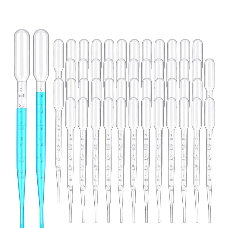 sprzęt laboratoryjny Pipeta laboratoryjna do przenoszenia 100 szt. 1ml 2ml 3ml 5ml plastikowe jednorazowe stopniowane sprzęt z kroplomierzem słomka narzędzia do makijażu(3ml)