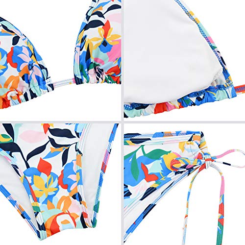 Image of Century Star Women Cute String Triangle Bikini Sets - Swimsuits Two-Piece Tie Side Adjustable Ties Halter Bathing Suit
