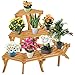 Outsunny Scaletta Portavasi in Legno Angolare con 3 Mensole, Portapiante per Arredamento da Giardino e Casa, 96x64x61cm