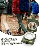 Sportneer Militär Marschkompass, Professioneller Taschenkompass Peilkompass Kompass Compass mit Tragschlaufe für Jagd Wandern und Aktivitäten Camping im Freien, Wasserfest und Stoßfest – Ansicht 7