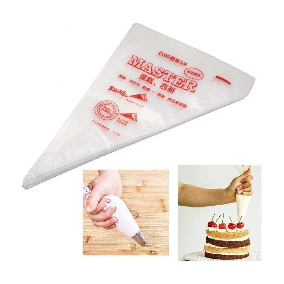 Bakeyy Polythene Icing Piping Cone for Decorating for Cream Cake Pastry Cupcake Decoration Reusable – Transparent (Pack of 100) (Small) (B0CLSDZFKH) Amazon Price History, Amazon Price Tracker