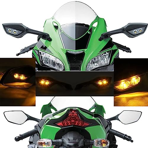 Image of OBEROI'S TRADERS Universal Adjustable Rear View Side Mirror with Turn Signal Led Indicator for All Fairing Bikes