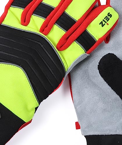 SEiZ Jagdhandschuhe Wild Trail Gelb/Schwarz/Rot Größe 10