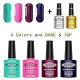 Perfect Summer New Nobility Perfect Match Colors Gel Nails Polishes + Clear Primer Base Coat and Top Coat UV LED Soak Off French Manicure Christmas Gift Kits for Her