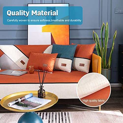VanderHOME Solid color sofa cover anti-fouling Waterproof Sofa towel Furniture Cover Protector Anti-slip Sofa Slipcover Couch Covers for pet and children 90 * 160cm-Reddish orange-seat cover(1 PC) - Image 4