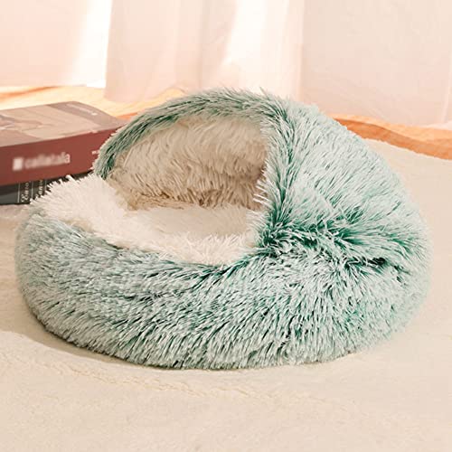 Savlot Cama para Perros Calmante Cama para Perros y Gatos Cama para Perros y Gatos Cama para Gatos de Felpa Mullida Cama para Mascotas Interior para Gatos Perros Pequeños Medianos Sofá Redondo Cover