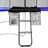 Eurmax Universal Trampoline Ladders with 2 Wide Skid-Proof Steps with Storage Bag/Black