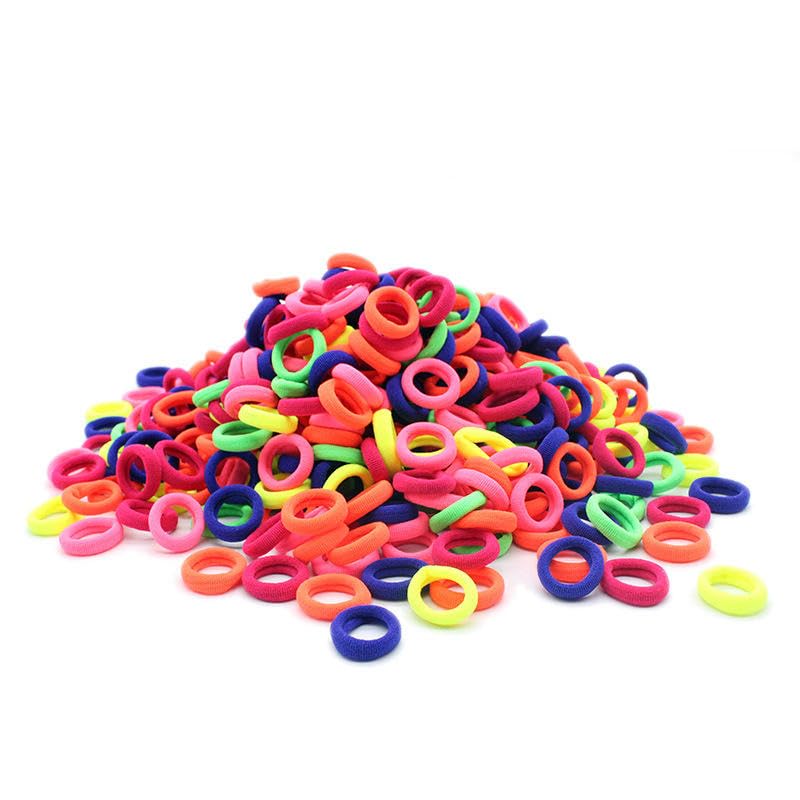 Image of Frescorr (200 pcs) Baby Hair Ties | Soft No-Damage Premium Elastic Mini Rubber Bands for girls | Strong Stretch Ponytail Holders | Daily Use Hair Accessories | (100 Multicolor &100 Pastel)