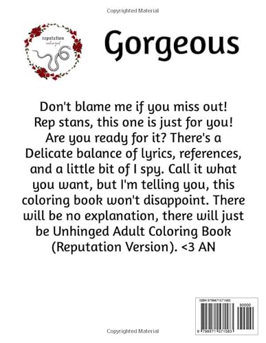 Unhinged Adult Coloring Book (Reputation Version)