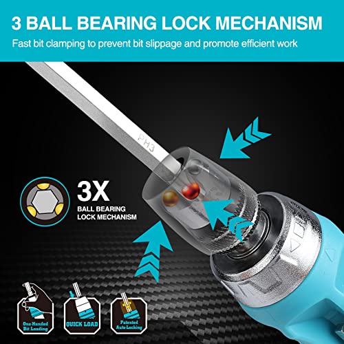 DURATECH Ratcheting Screwdriver, 12-in-1 Multi-bit Screw Drivers, Premium S2 Steel, Innovated Bits Quick-Load Mechanism, with Phillips, Slotted, Torx, Square Bits Stored in Handle - Image 3