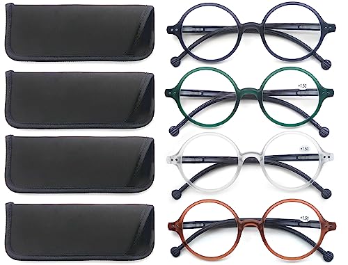 Image of Round Reading Glasses for Women Men Blue Light Blocking Circular Readers Unisex Ultra Lightweight Circle Eyeglasses