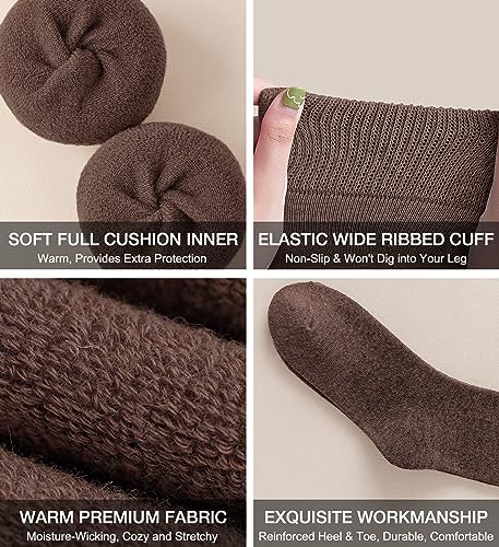 Image of Warm Thermal Boot Socks for Women - Knee High, Winter, Running, Hiking, Gifts - Thick Socks for Cold Weather