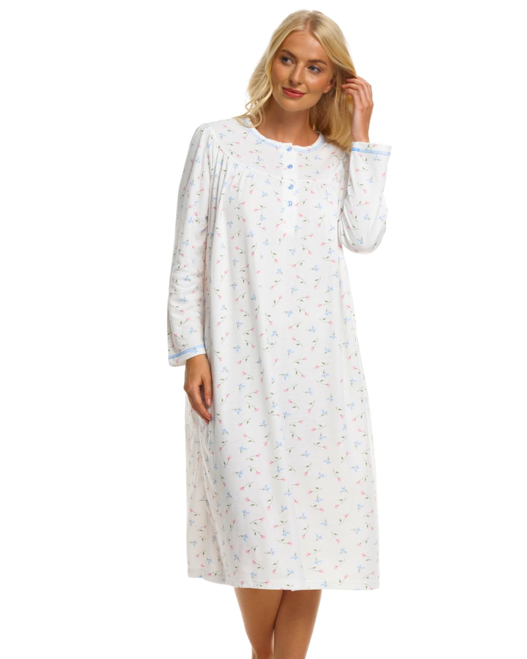 Suzy & Me Women's Ivory Cuddleknit Long Sleeve Nightdress (, 22-24)