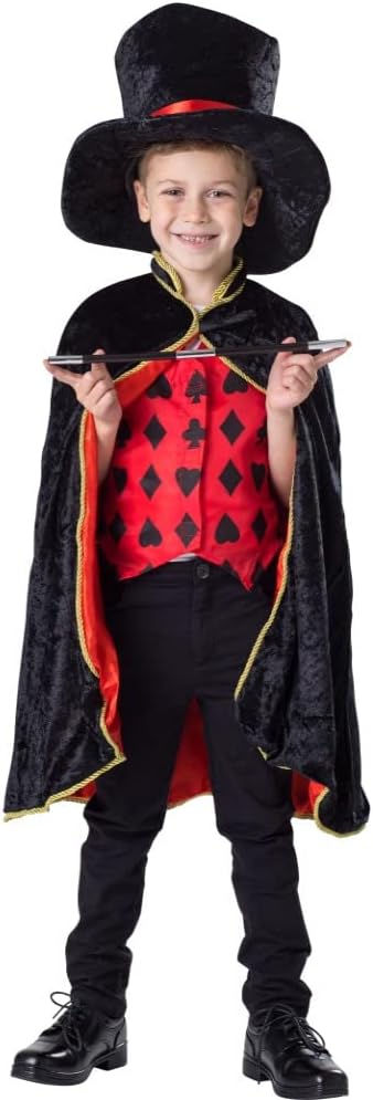 Dress Up America Magician Costume for Kids - Magician Cape, Hat and Wand Set - Magic Dress Up Costume for Boys and Girls