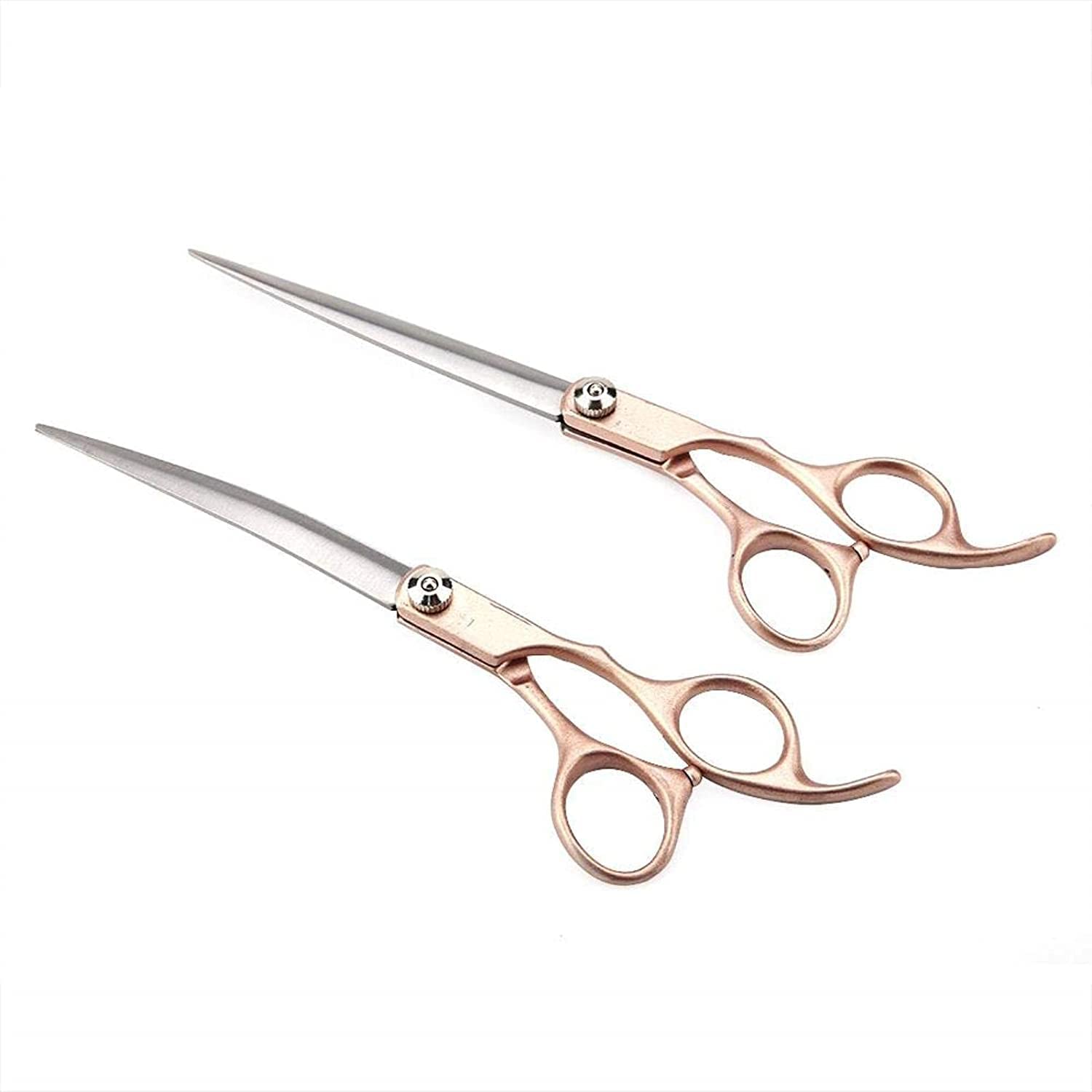 Tijeras Peluqueria Canina, Juego de tijeras de aseo de 7 pulgadas, tijeras rectas y curvadas for cortar perros y gatos, Kit de tijeras for adelgazar el cabello