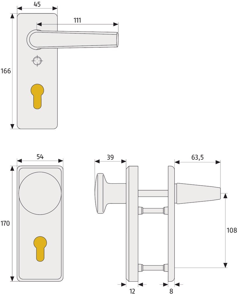 ABUS 249174 - Placa para empujar para puertas
