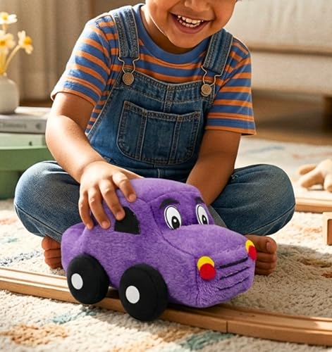 Image of Tickles Car Stuffed Plush Vehicle Soft Toy for Kids Boys & Girls Birthday Gift, Room Decor (Color: Purple Size: 26 cm)