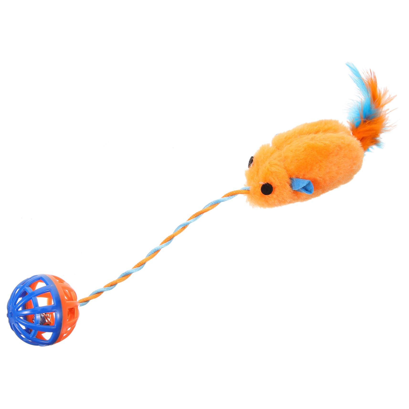 Jouet pour Chaton en Peluche et Plastique avec Clochette Sonore, Jouet Interactif pour Chat D'intérieur, Soulagement de L'ennui et Exercice