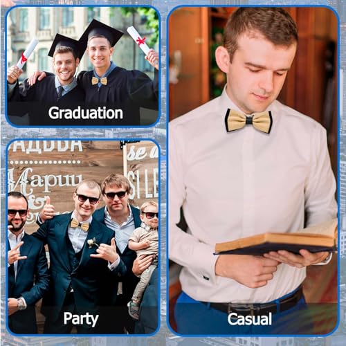 Image of LJBFNN Bow Ties for Men Pre Tied Mens Bow Tie, Adjustable Bowties Men Black and White Bow Tie for Wedding /Party /Casual